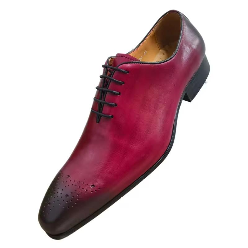 Fashion Fashion Dress Shoes Oxfords Leather Shoes for Men High Quality Elegant Red Social Business Wedding Evening Party Lace Up Pointed