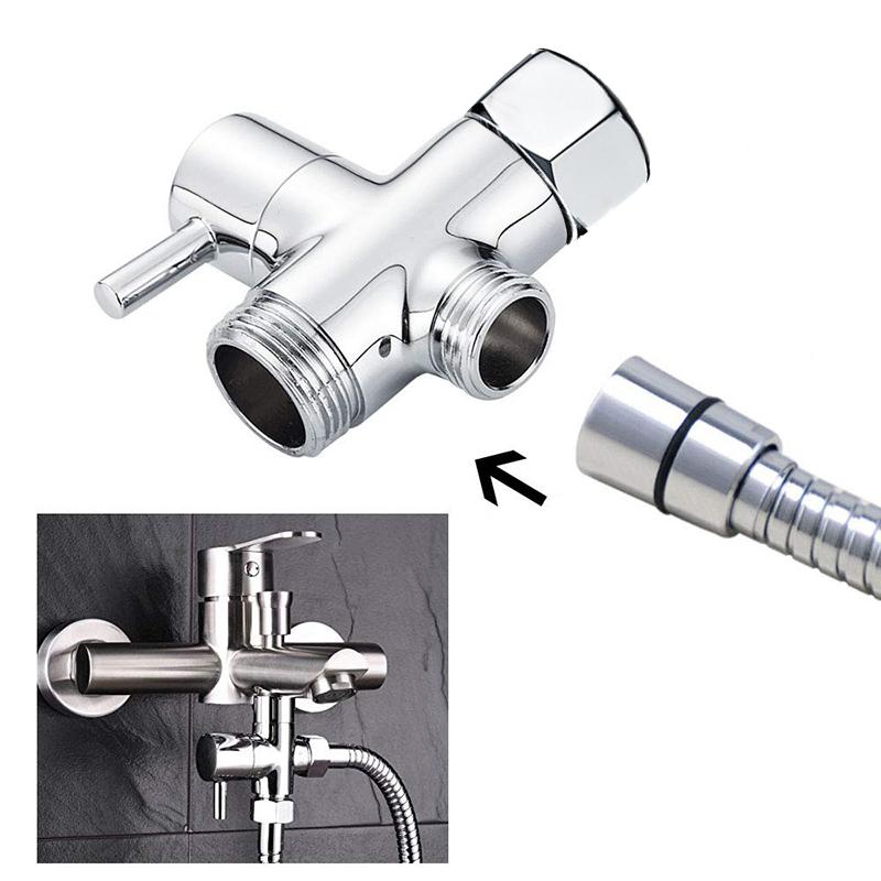 1/2 Brass T-Adapter Bidet Adapter for Bidet Sprayer Toilet with Shut Off Valve Finish Hand Held Bidet Attachment