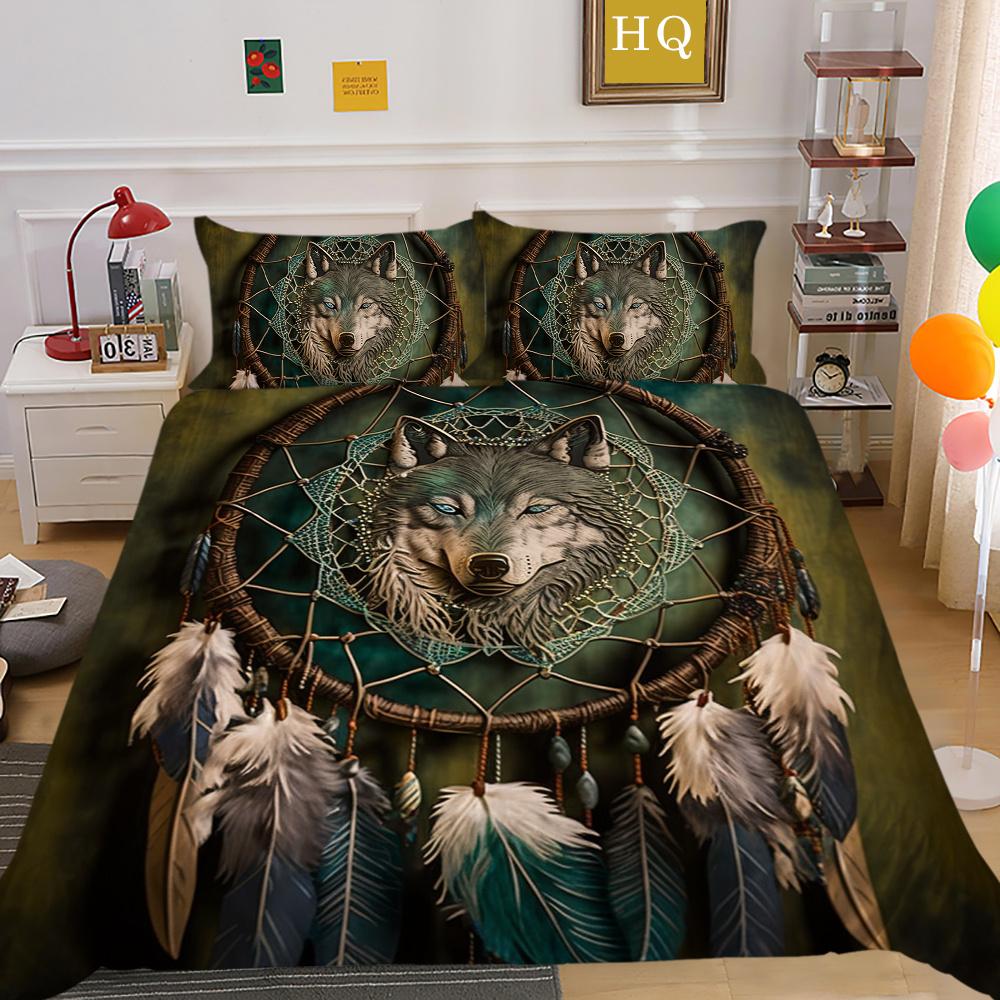 Duvet Covers Wolf Printing Polyester Twin Size Bed Clothes Children Soft High Quality Home Bedclothes