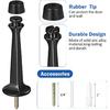 Chumia 24 Pack Door Stop Heavy Duty Solid Rigid Door Bottom Stoppers with Soft Rubber Tip Wall Mount for Protect Wall(Black)