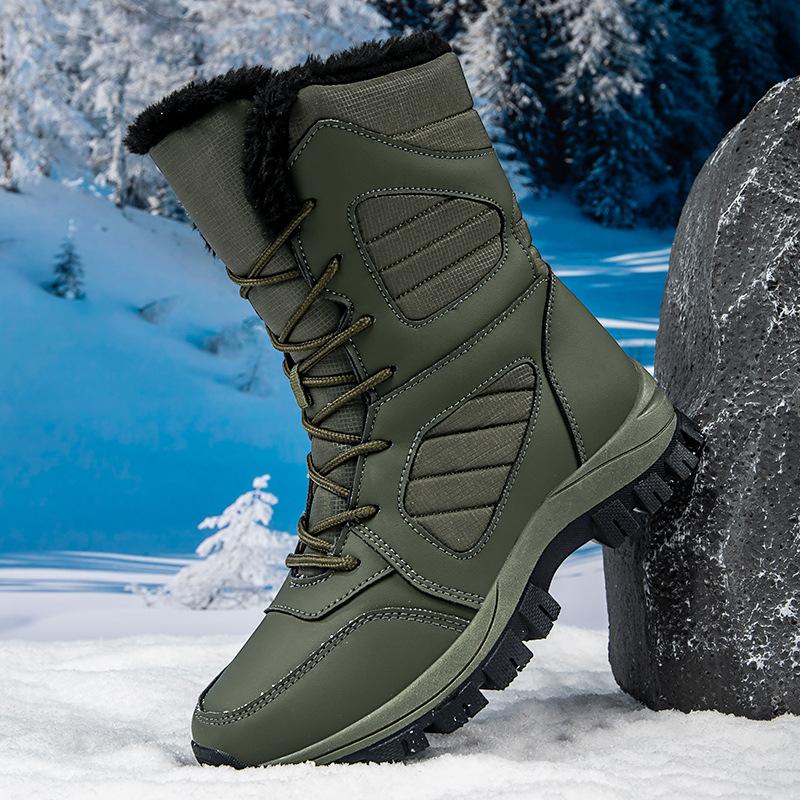 

Зимние теплые ботинки для женщин с подкладкой из искусственного меха, водонепроницаемые ботинки до середины голени, нескользящая обувь для активного отдыха, женские спортивные ботинки на шнуровке для ходьбы и походов 39 зелёный