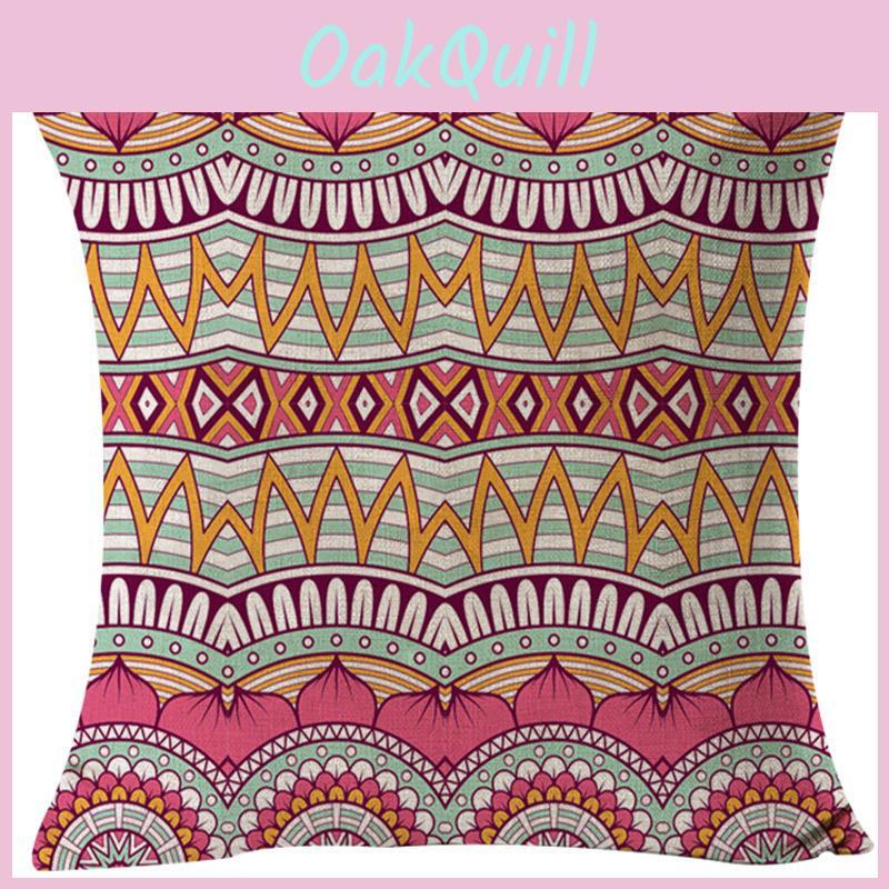 Exquisite Cotton Linen Pillowcase Featuring Classic National Ancient Pattern Design