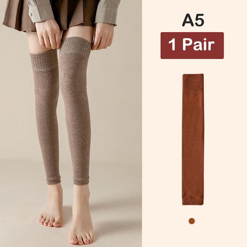 1Pair Over Knee High Footless Leg Warmers Women Warm Winter Knitted Crochet Long Boots Socks Warm Long Leg Warmers Thermal Thigh High Sock
