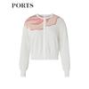 PORTS Women's Print Contrast Knit Cardigan