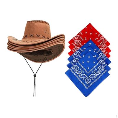 6 Pieces Western Cowboy Hat Novelty Casual Cowgirl for Travel Music Festival