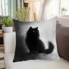 1Pc Black Cat Cushion Covers Bedroom Sofa Square Pillowcase Living Room Chair Pillow Covers Print Home Decor Gift