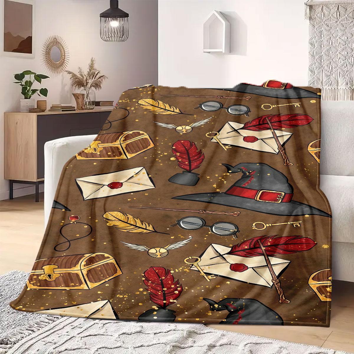 

HarryPotter Home Decor Flannel Blanket Print Cartoon for Sofas Beds Bedrooms Chairs Travel Picnics Great Gift Idea Various Sizes 75x90cm