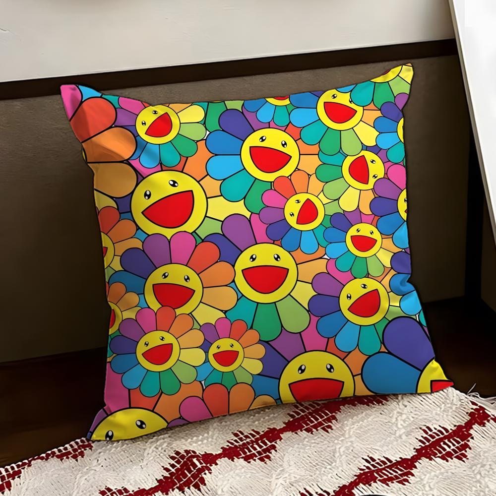 

TTakashi MMurakami Cushion Cover Reversible Soft Durable Pillow Cover Home Car MultiScene Use for Daily Comfort 30X30cm