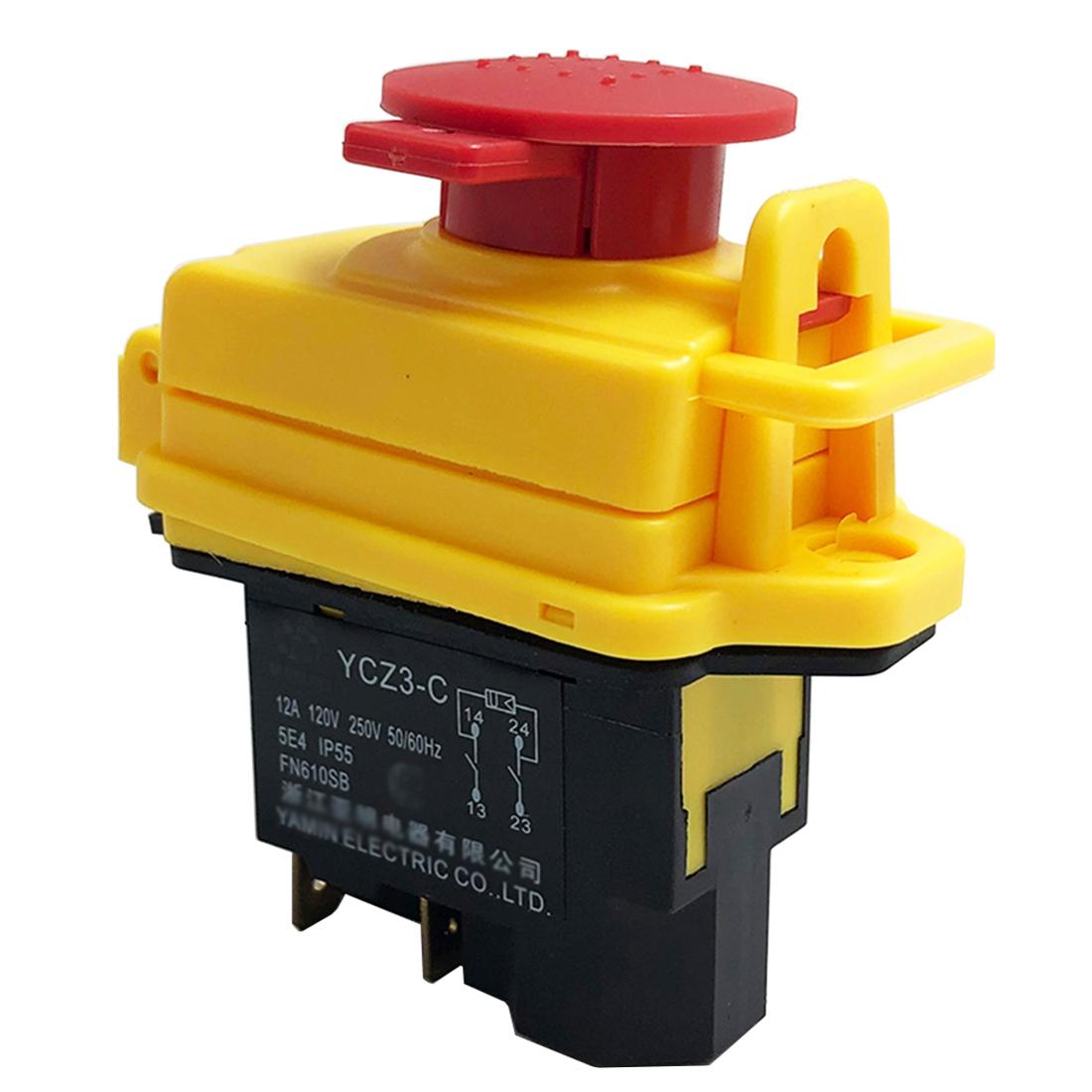 

Electromagnetic Switch SPST Waterproof Momentary Pushbutton Switch YCZ3-C 5Pins On Off 2 Position m помаранчевий