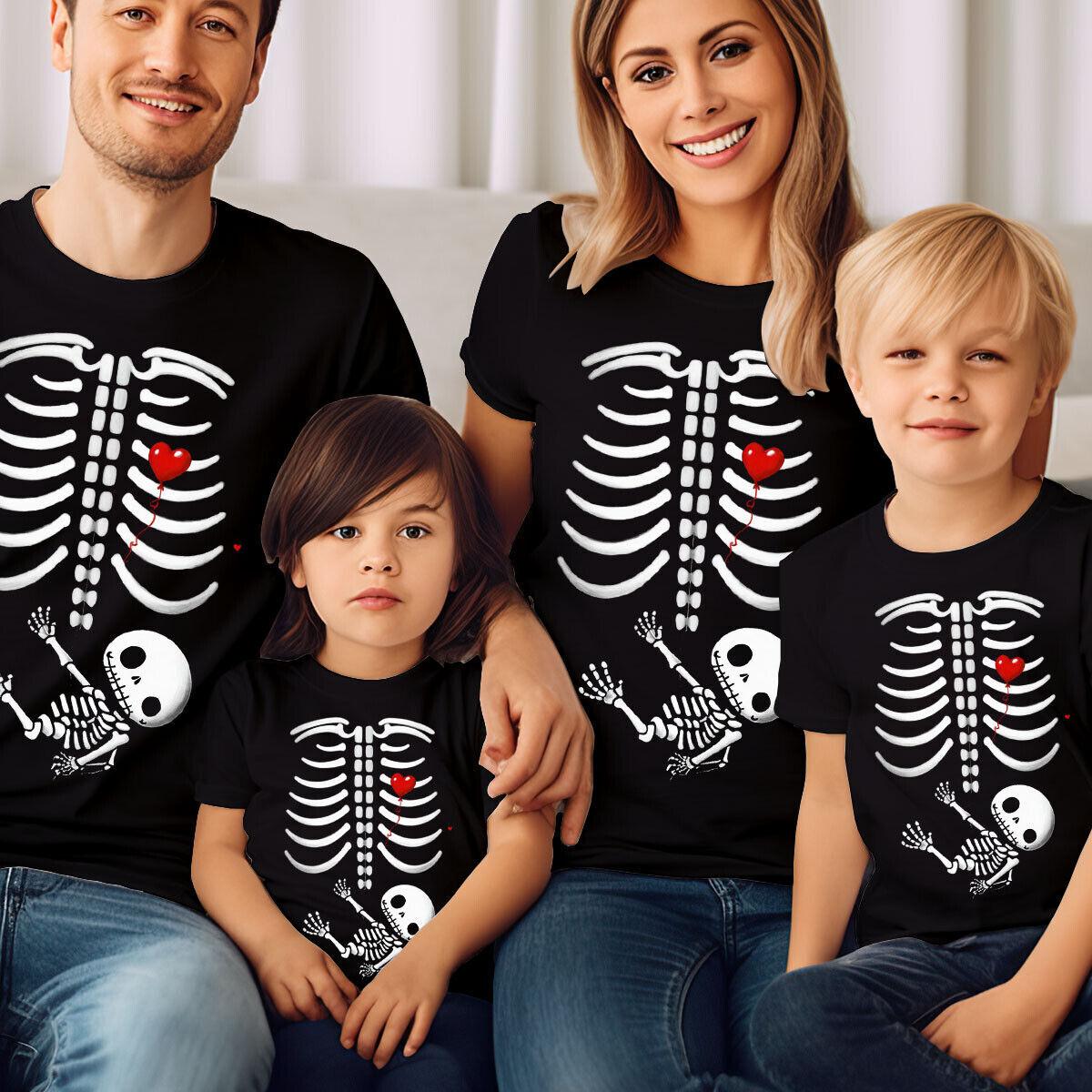 

Halloween Pregnant Maternity Skeleton 100% Cotton T-shirt Mens Tees Top Horror Funny Scary Tee Gift #H #V 2XL