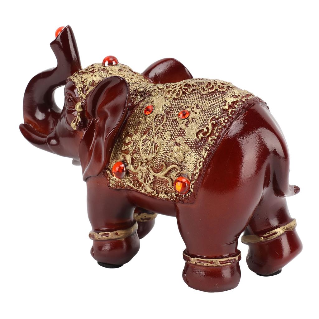 Elephant Statue Durable Resin Cute Elegant Attract Wealth Round Corner Elephant Decor for Home