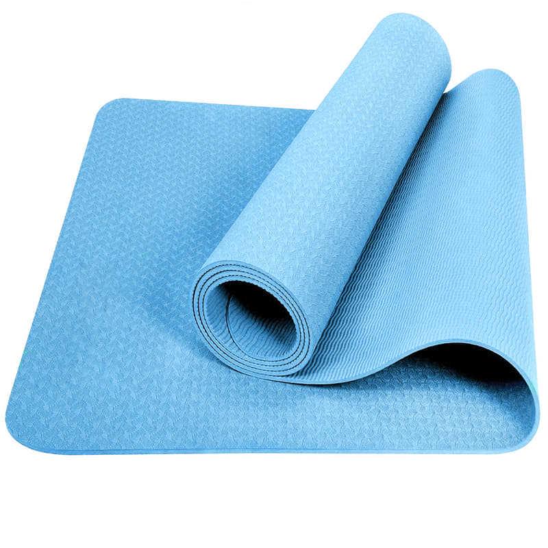 Odorless Non-Slip 6mm TPE Solid Color Yoga Mat for Fitness