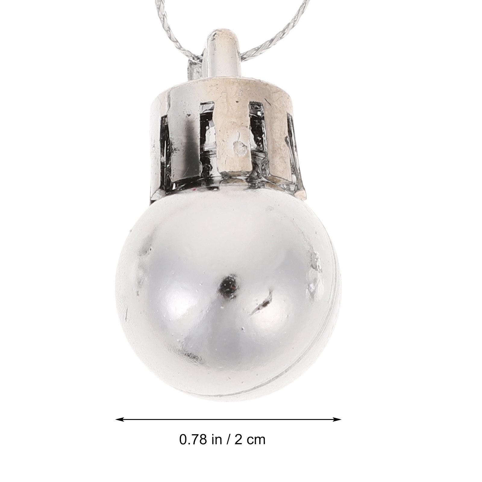 

24Pcs 2Cm Plastic Christmas Hanging Pendant Set Mini Ball Decor for Tree Doorway Ceiling Entryway Graveyard Festival Party серебряный