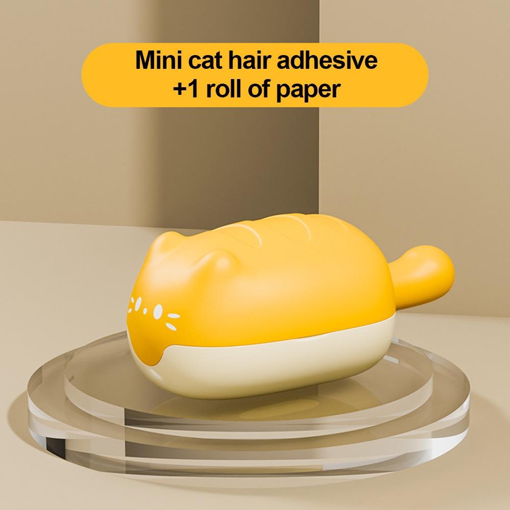 Cartoon Tearable Roll Paper Sticky Roller Brush Cat Shape Strong Adhesiveness Pet Hair Remover Clothes Reusable Detachable