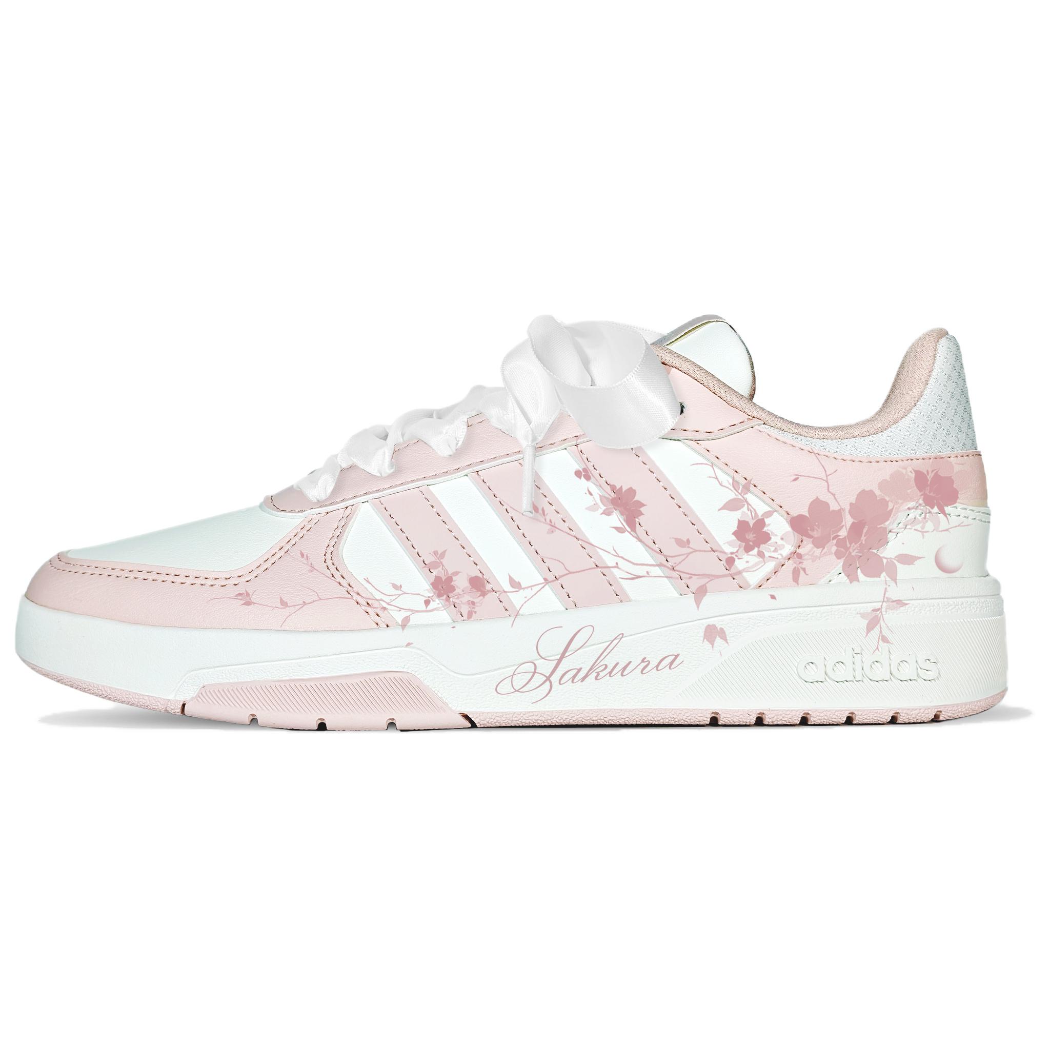 

Adidas COURTBEAT First Sakura Synthetic Leather Slip Resistant Abrasion Resistant Low top Skateboard Shoes Unisex KI6785(Team-831) 40
