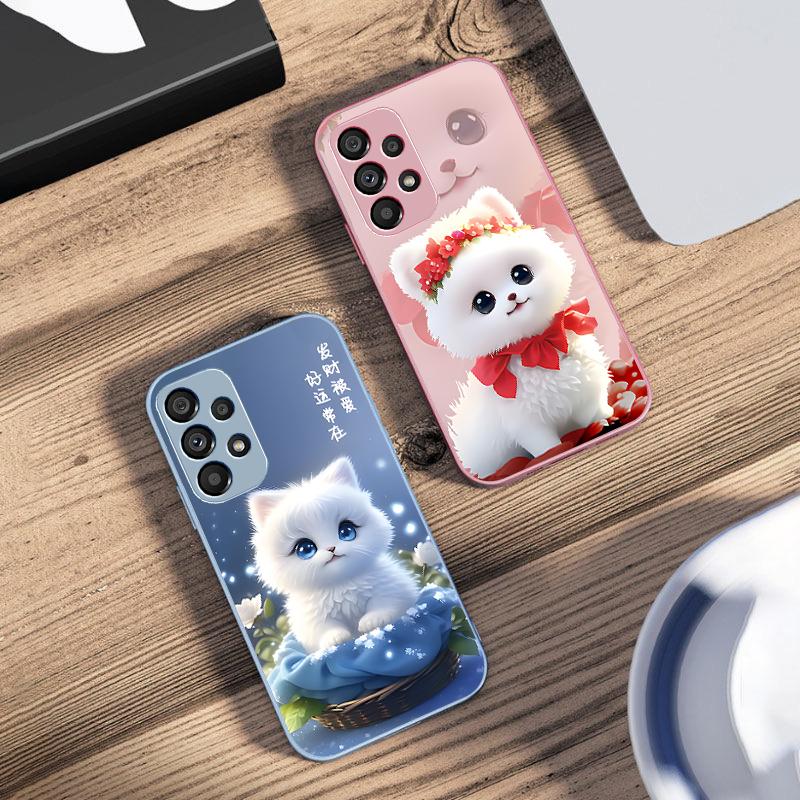 Cute Little Dog Green For Samsung Galaxy S10 4G S20 11E 30 S21 21Fe 22 S24 Pro S23 Ultra 5G S8 S9 Tempered Glass Phone Case