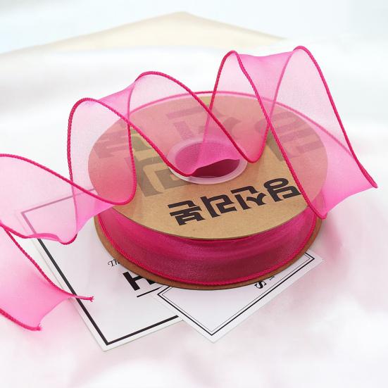 1 Roll Organza Ribbon Wavy Beautiful 2 Yard Multi-functional Transparent Chiffon Mesh Ribbon Holiday Supplies