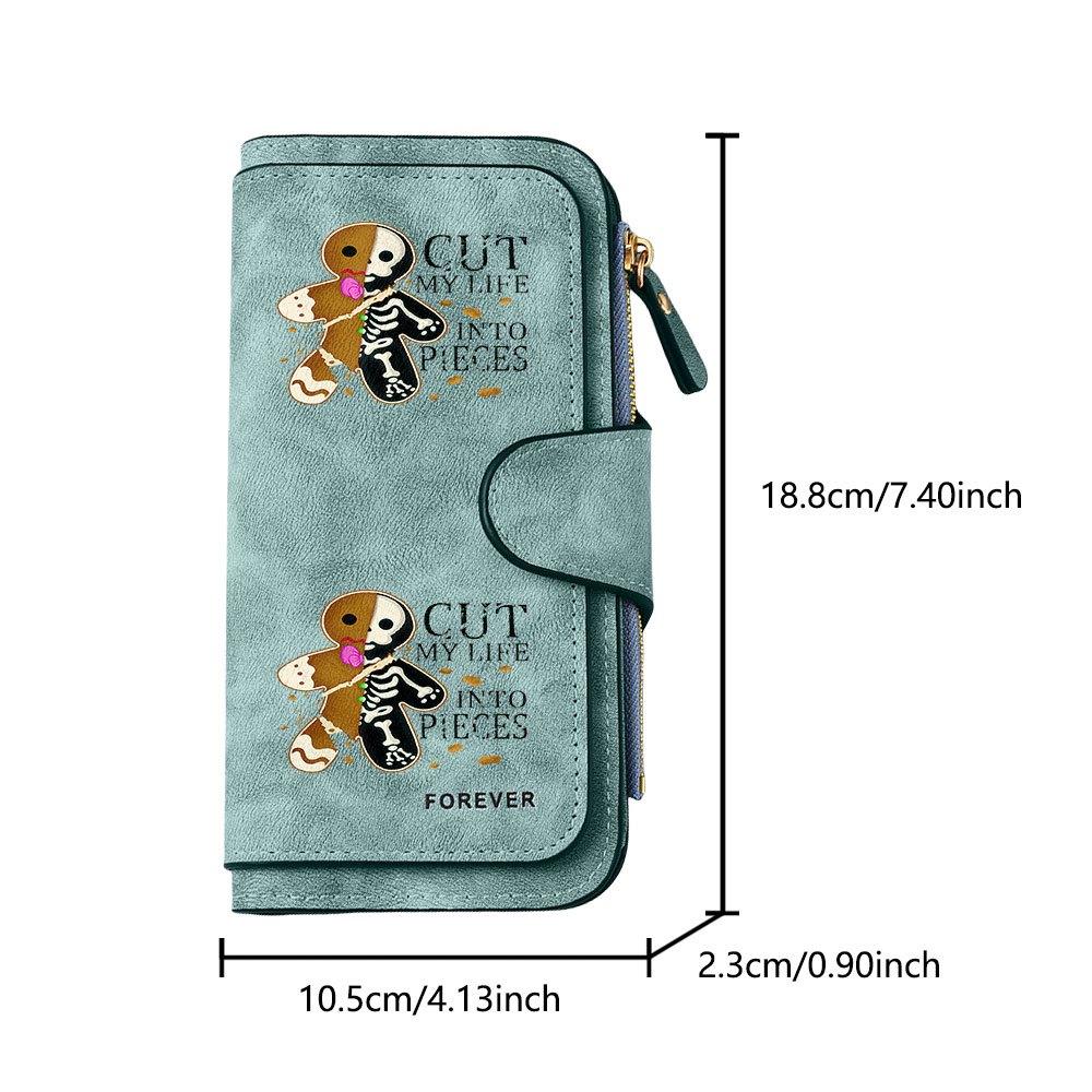 Gingerbread Man Skeleton Illustration Print Long Wallet Unisex Multifunctional Portable Snap Coin Purse Perfect Birthday Gift For Daily Use Travel