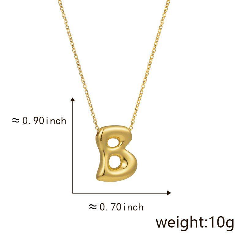 Cute Smooth Letter Necklace, Chubby Pendant, European and American Fashionable and Simple Collarbone Chain