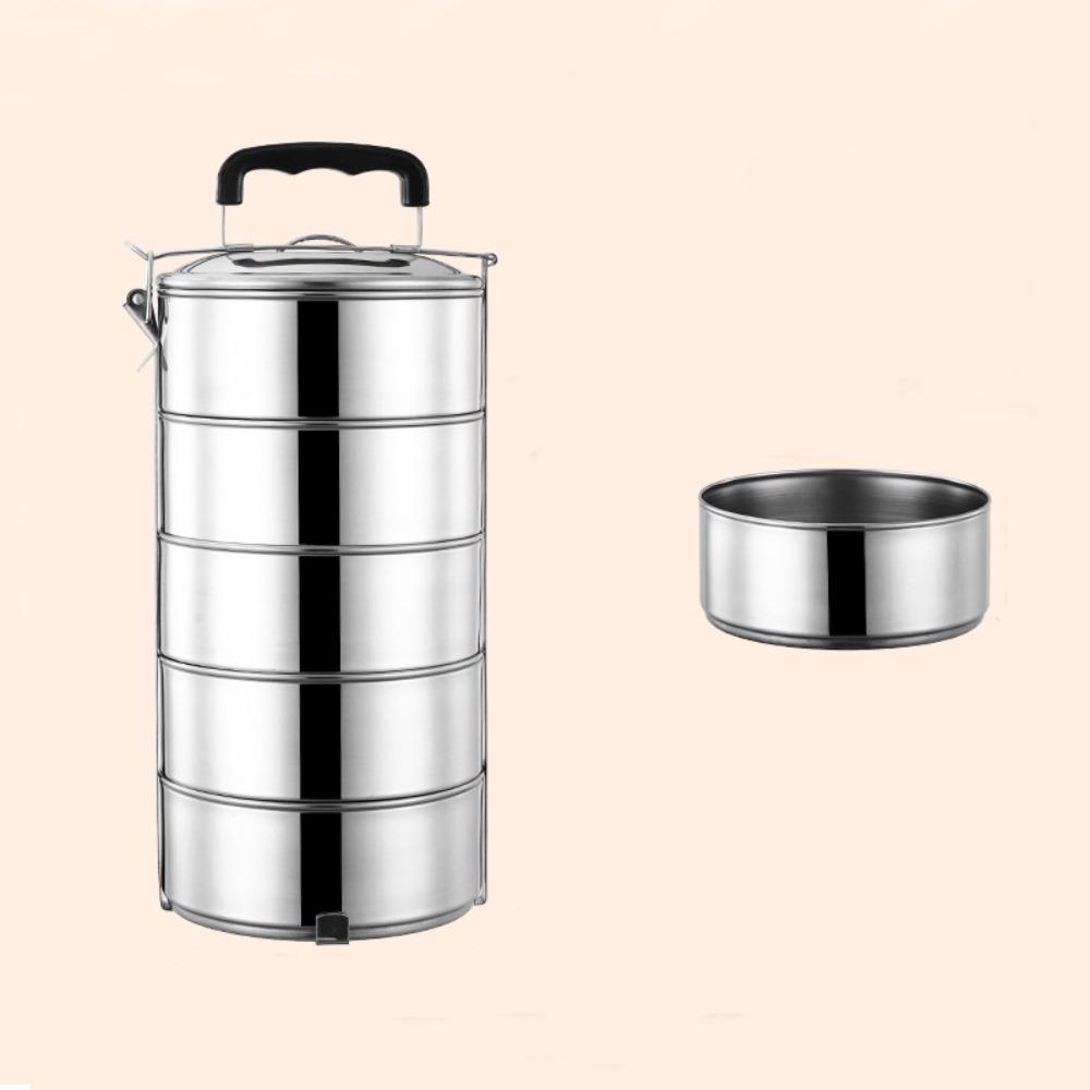 Cutie de prânz cu 2/3/4/5 straturi, portabilă, oală din oțel inoxidabil, recipient de prânz de înaltă calitate