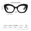 Retro Cat Eye Photochromic Reading Glasses Women's High-end Fashion Large Frame Anti Blue Light Glasses Diopter To +4.0
