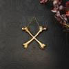 Yousheng Gothic Crossbones Wall Decor Resin Chain Bone Decor for Dark Academia Homes Black Gold Macabre Hanging Pendant for Bone Collectors