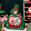 Christmas Gift Bag Knitted Xmas Tree Handbag Christmas Eve Party Favor Bag Reusable Gift Pouch for Festive Gift Packaging