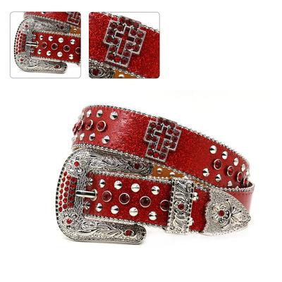 Blingbling Waist Belt Cross Rivet Heavy Duty Jeweled Belt Livehouse Punk Waist Chain Gothic Stunning Rhinestones