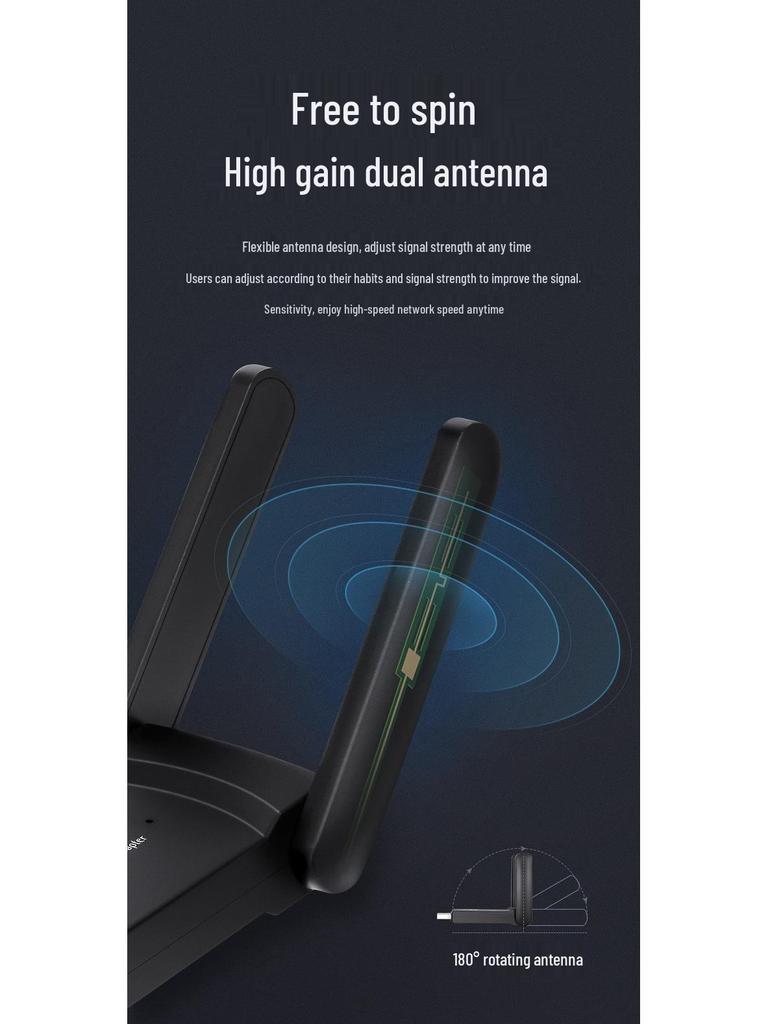 Dual-Band USB3.0 WiFi Network Card for Laptop/Desktop - 1300Mbps High-Speed & Stable Connection