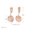 New Trendy  Rose Gold Drop Earrings For Women Unusual Hollow Flower Big Earrings Fashion Ethnic Bride Wedding Jewelry