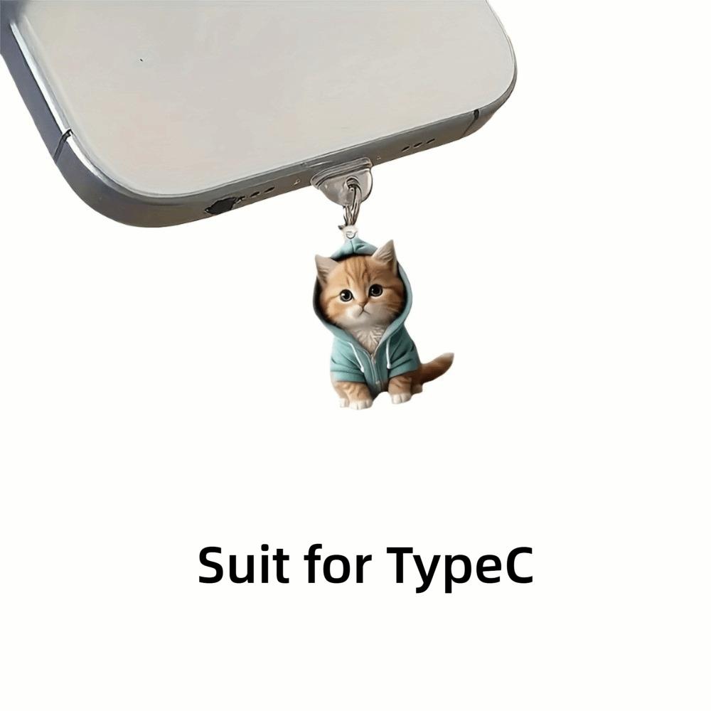 

Oval Connector Stopper Cap Dust Plug Pendant for Ipone / Type-C Type-C Interface Green-TypeC