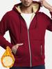 Men's Fleece-Lined Zip-Up Knitted Cardigan - Thickened for Autumn/Winter