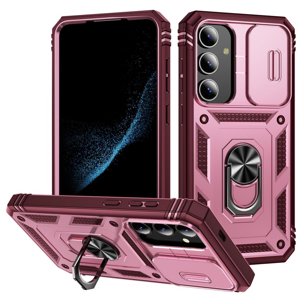 For Samsung Galaxy S25 Case TPU+PC Slide Camshield Kickstand Phone Cover