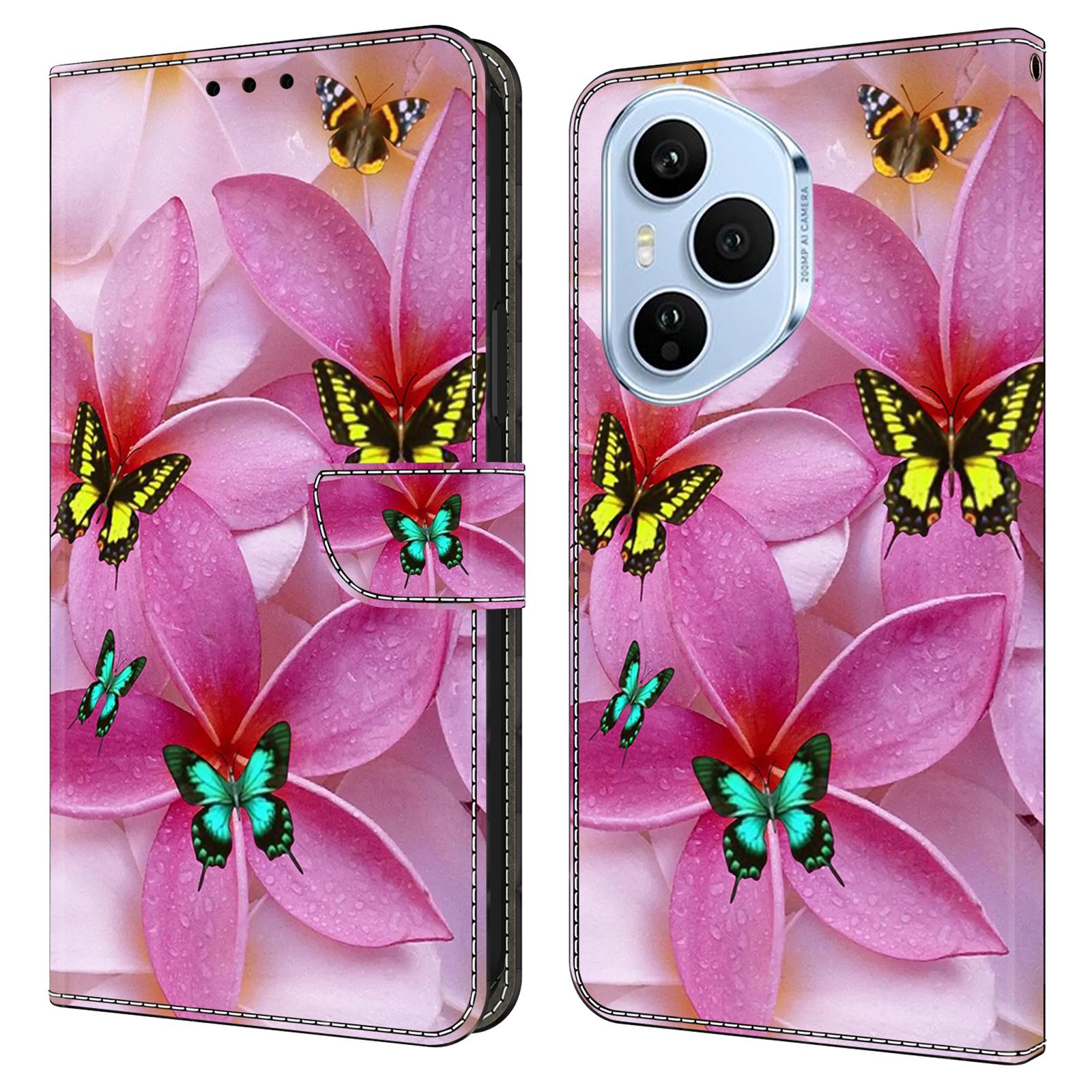 

Для Honor 400 Pro 5G (Глобальный) Чехол-кошелек с принтом, подставка, кожаный откидной чехол для телефона C