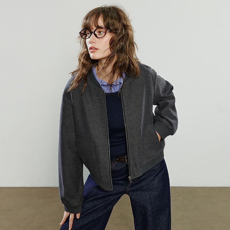 Damen Bomberjacke aus Wollmischung im Vintage-Stil