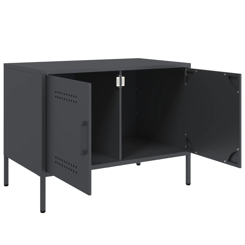 TV Stand Anthracite Grey 68 X 39 X 50.5 Cm Steel