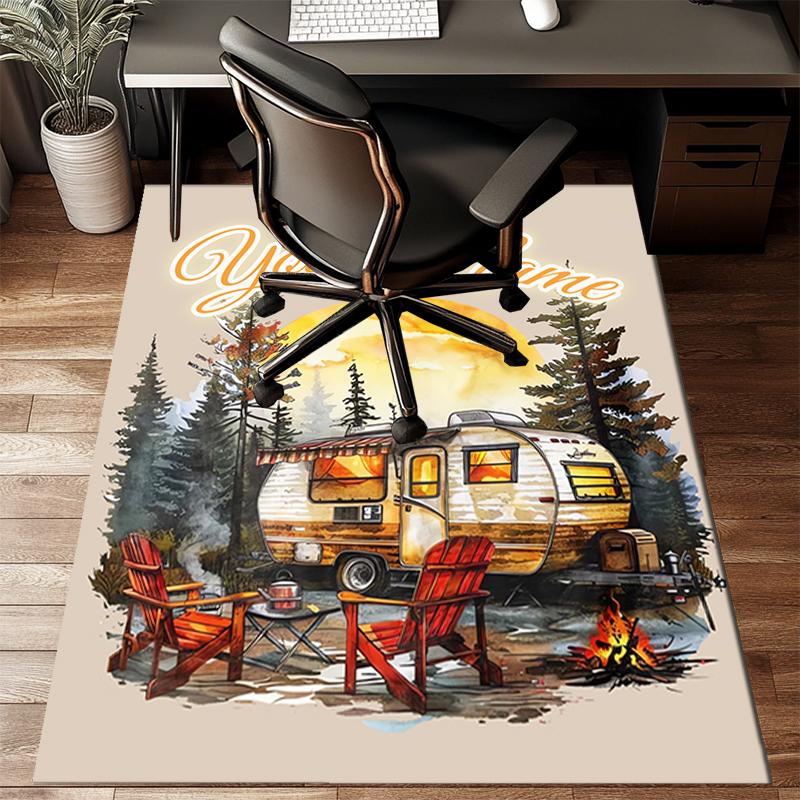 1PC Custom Name Adventure Sunset Scene Theme Floor Mat Ideal for Living Room, Game Rooms, Office, Bedroom, Floor Mat Playful Design
