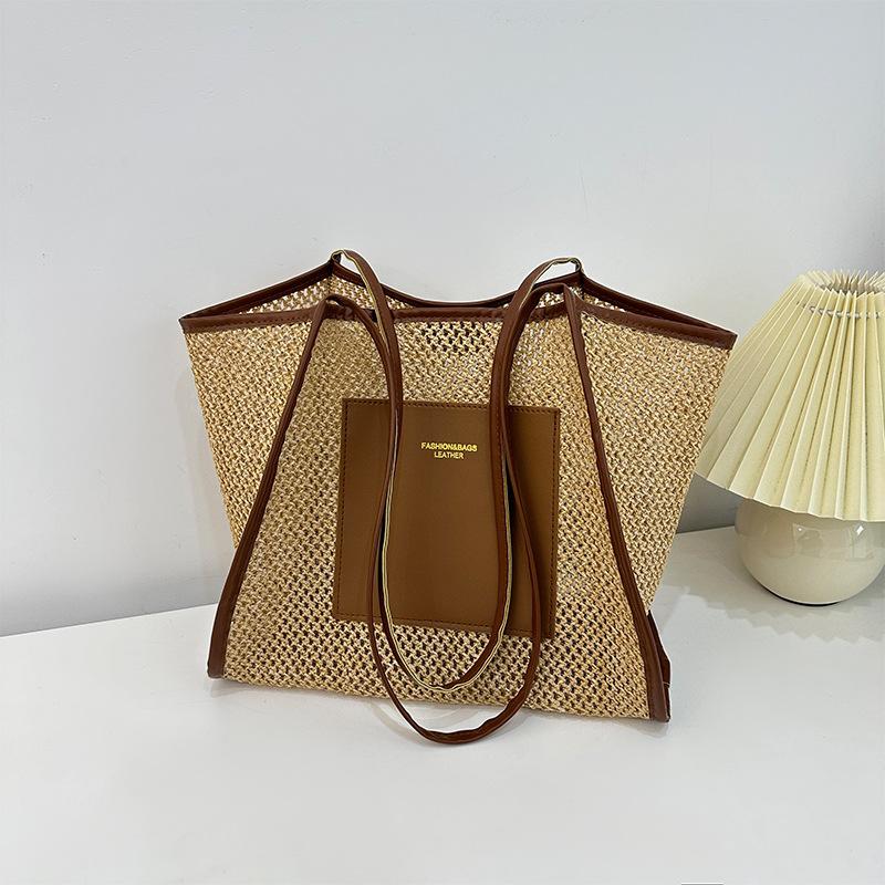 Woven Large Capacity Fashion Version Handbag New All-in-one Leisure Foreign Shoulder Tote Bag For Women Travel Beach Bag KTY