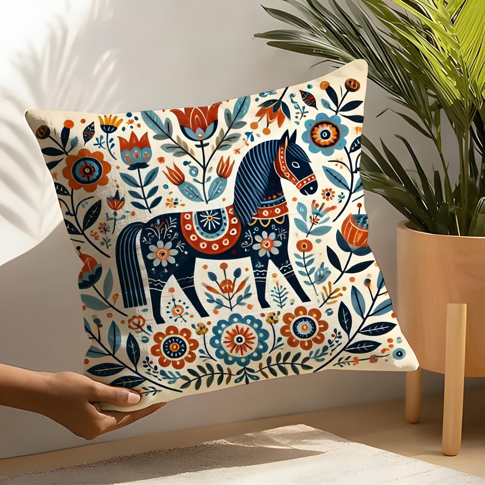 Colorful Snow Hexagonal Maple Leaf Print Pillow Case Home Living Room Decoration Linen Pillowcover Pillow Cases Cushion Cover