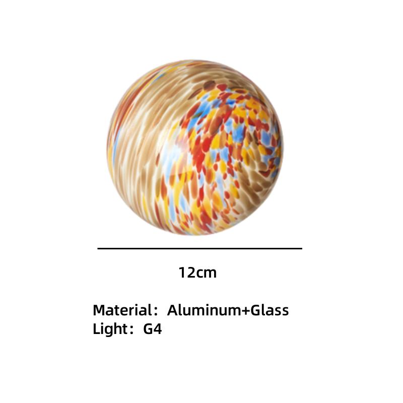 

Modern circular LED wall lamp retro colored glass aluminum wall lamp bedroom living room wall home decoration lighting fixture 3 Changeable