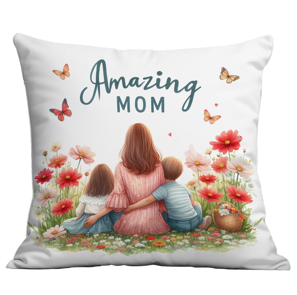 Ny Morsdag Blomma Kuddfodral Festlig Hem Vardagsrum Soffa Kudde Kuddfodral Dekoration