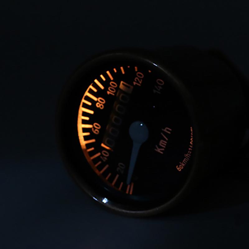 Retro Copper Motorcycle LED Speedometer Odometer Gauge Universal Moto Truments 0~140km/h 12V