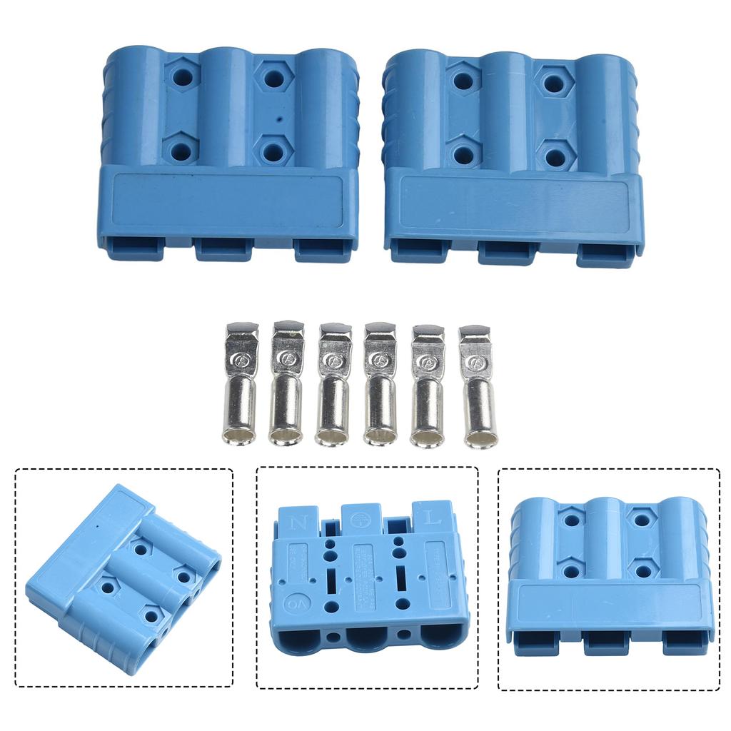 2pcs 50A 3 Pin For Anderson Plug Connectors DC Power Solar Caravan Motorcycle Socket Battery Charging Adapter Accessories