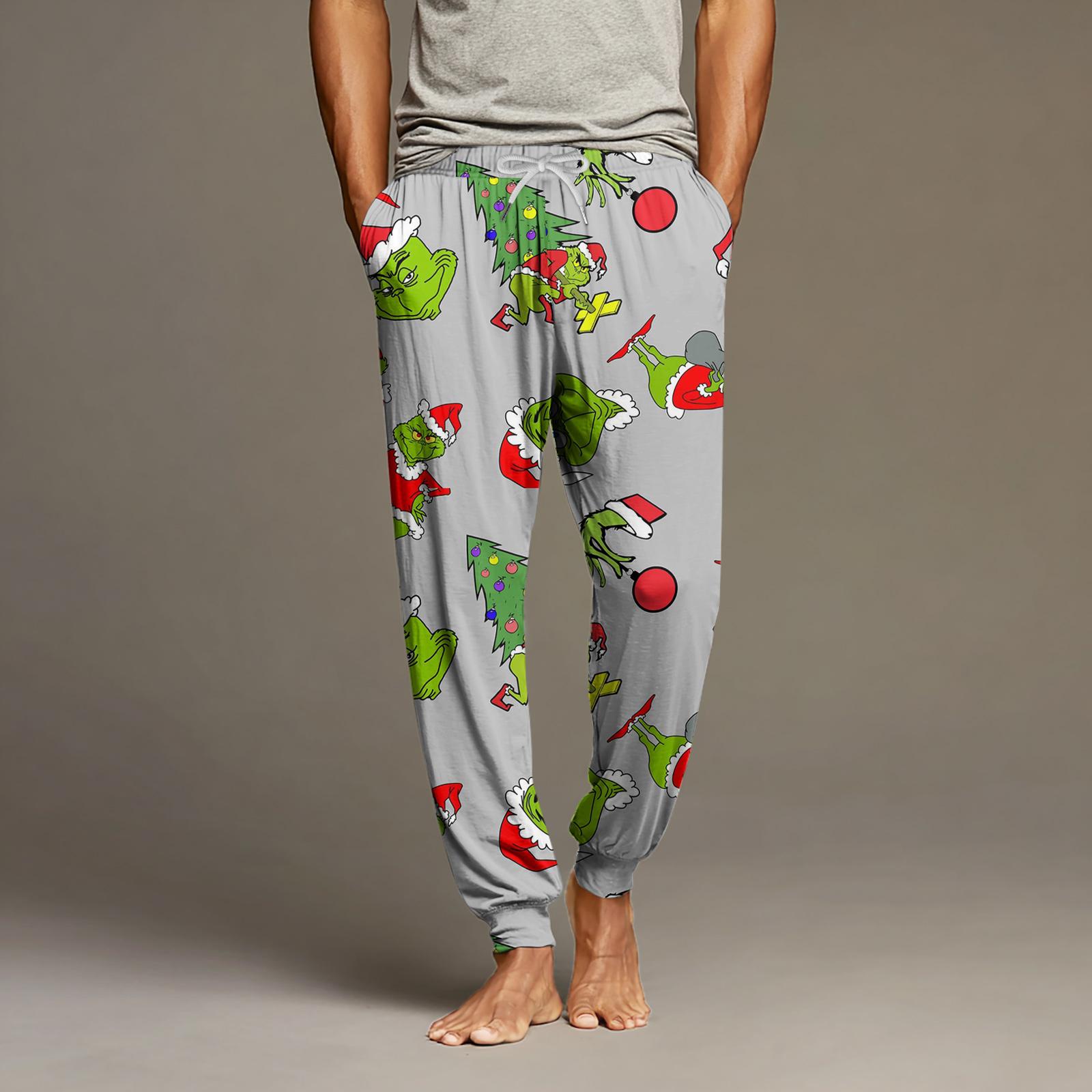 

Мужские повседневные брюки с карманами на кулиске и манжетами, домашние брюки для сна M