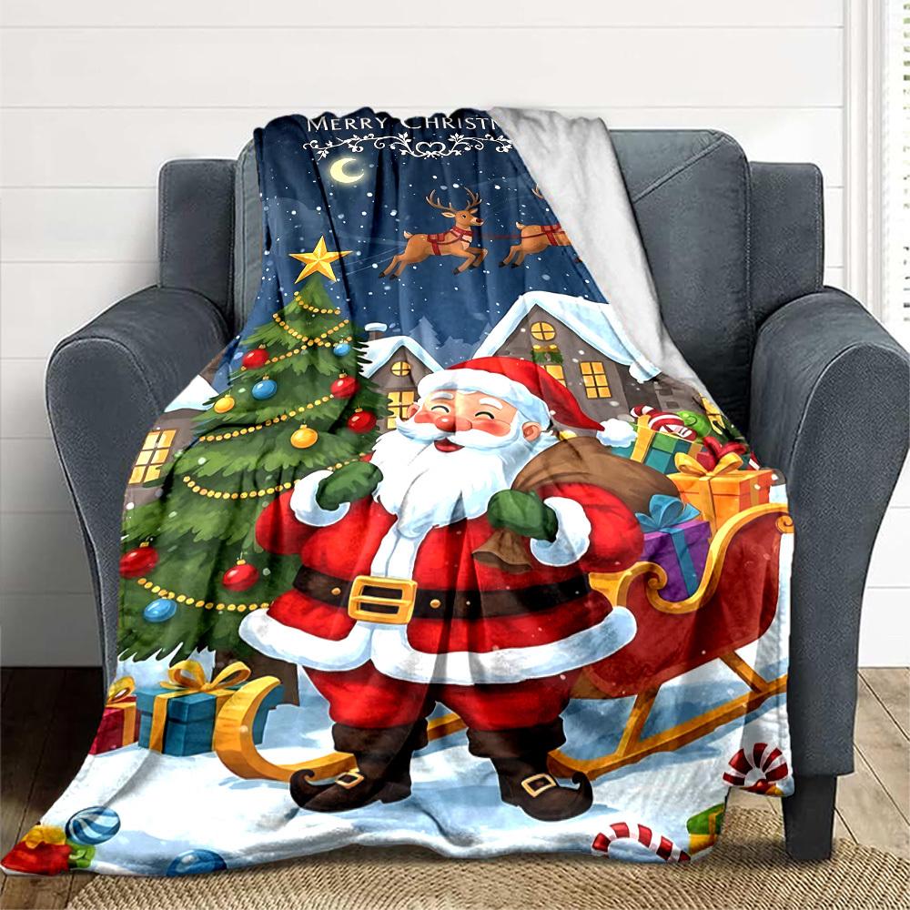 

1pc Christmas decorations Blanket Lightweight Flannel Blanket Throw Blanket For Sofa, Bed, Travel, Camping, Livingroom, Couch, Chair, And Bed yy250902 100x150cm
