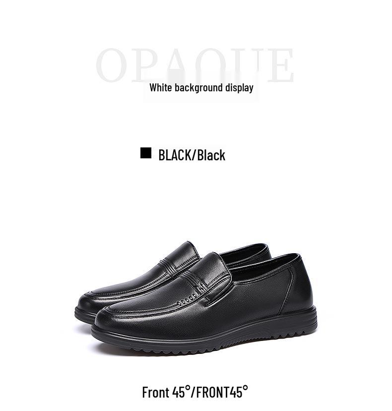 Red Dragonfly Men's Business Casual Leather Slip-On Shoes - Spring 2025 Style, Wear-Resistant and Anti-Slip for Middle-Aged and Elderly Dads.