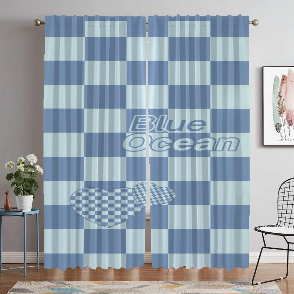 

Checkerboard Blackout Curtain for Room 2 Panel Anti-mosquito Curtains Home Interior Curtains Halloween Decoration Shades Living W60xH90cmx2pcs-CL