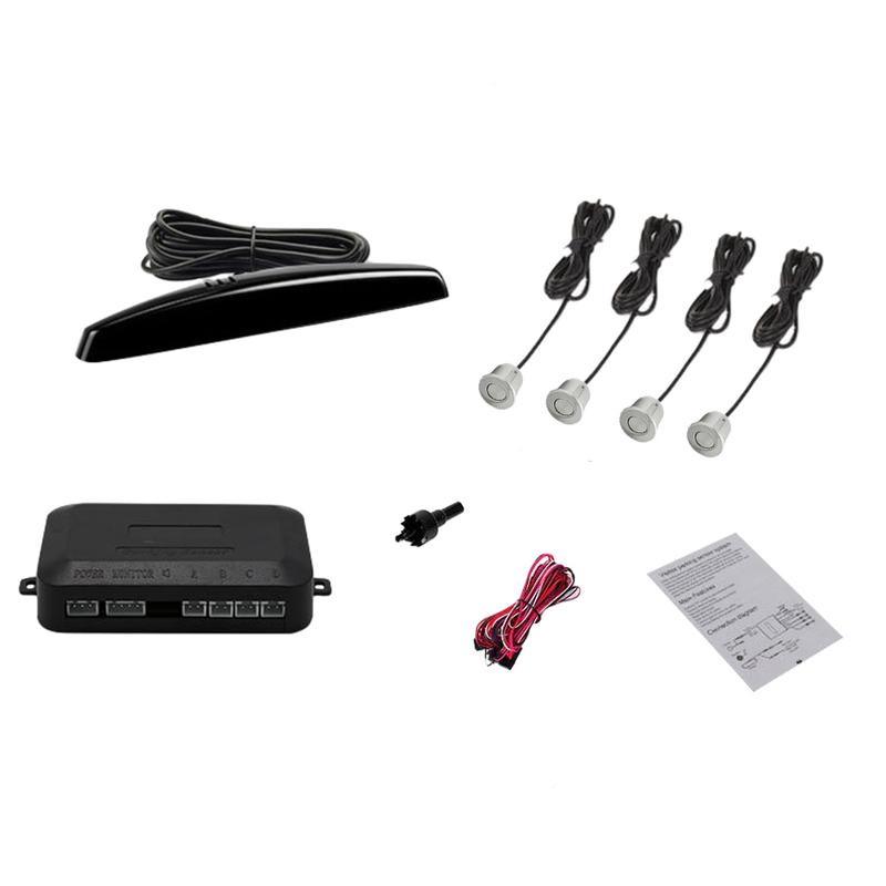 12V Car Parking Sensors Parking Kit Reverse Backup Sensors Radar System LED Display 4Sensors Reverse Monitoring System