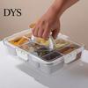 Compartment Snack Box for Office Lunch Snackle Container, Stainless Steel Divided Serving Tray with Lid & Handle, 8 Large Compartments Fruit