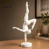 Versatile White Table Decor 3D Printed Rhythmic Gymnastics Figurine, Modern Minimalist Art Sculpture, Elegant Sculpture Handstand Ballet Pose